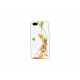 Coque pour Iphone 5 blanche fleurs oranges strass diamants + film protection écran offert