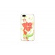 Coque pour Iphone 5 blanche fleurs rouges strass diamants + film protection écran offert