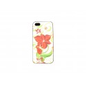 Coque pour Iphone 5 blanche fleurs rouges strass diamants + film protection écran offert