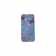 Coque pour Iphone 5 bleue papillons fleurs roses strass diamants + film protection écran offert