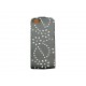Pochette pour Iphone 5 simili-cuir noire strass diamants + film protection écran offert
