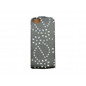 Pochette pour Iphone 5 simili-cuir noire strass diamants + film protection écran offert