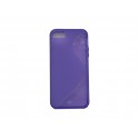 Coque pour Iphone 5 silicone semi-rigide "S" bleu + film protection écran offert