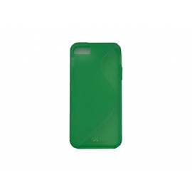 Coque pour Iphone 5 silicone semi-rigide "S" verte + film protection écran offert