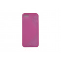 Coque pour Iphone 5 silicone semi-rigide "S" rose + film protection écran offert