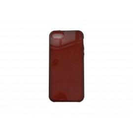 Coque pour Iphone 5 silicone semi-rigide rouge + film protection écran offert