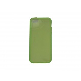 Coque pour Iphone 5 silicone semi-rigide verte + film protection écran offert