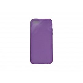 Coque pour Iphone 5 silicone semi-rigide violette + film protection écran offert