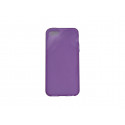 Coque pour Iphone 5 silicone semi-rigide violette + film protection écran offert