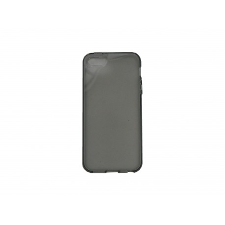 Coque pour Iphone 5 silicone semi-rigide fumée + film protection écran offert