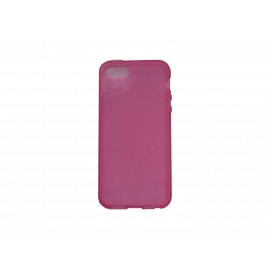 Coque pour Iphone 5 silicone semi-rigide rose + film protection écran offert