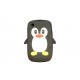 Coque silicone pour Blackberry 8520 curve pingouin noir + film protection ecran offert