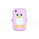 Coque silicone pour Blackberry 8520 curve pingouin rose clair+ film protection ecran offert