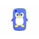 Coque silicone pour Blackberry 8520 curve pingouin bleu + film protection ecran offert