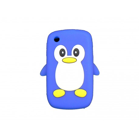Coque silicone pour Blackberry 8520 curve pingouin bleu + film protection ecran offert