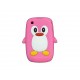 Coque silicone pour Blackberry 8520 curve pingouin rose + film protection ecran offert