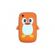 Coque silicone pour Blackberry 8520 curve pingouin orange + film protection ecran offert