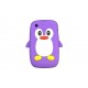 Coque silicone pour Blackberry 8520 curve pingouin violette + film protection ecran offert