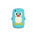 Coque silicone pour Blackberry 8520 curve pingouin bleu + film protection ecran offert