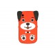 Coque silicone pour Blackberry 8520 curve chien orange + film protection ecran offert