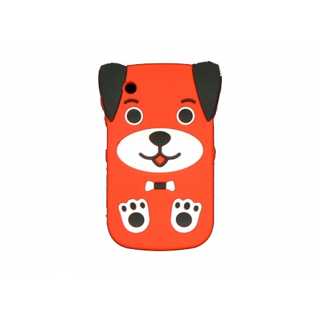 Coque silicone pour Blackberry 8520 curve chien orange + film protection ecran offert