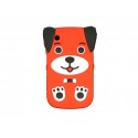 Coque silicone pour Blackberry 8520 curve chien orange + film protection ecran offert