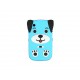 Coque silicone pour Blackberry 8520 curve chien bleu turquoise + film protection ecran offert