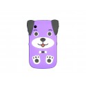 Coque silicone pour Blackberry 8520 curve chien violette  + film protection ecran offert