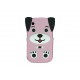 Coque silicone pour Blackberry 8520 curve chien rose + film protection ecran offert