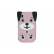 Coque silicone pour Blackberry 8520 curve chien rose + film protection ecran offert