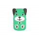 Coque silicone pour Blackberry 8520 curve chien vert+ film protection ecran offert