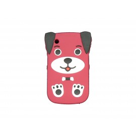 Coque silicone pour Blackberry 8520 curve chien rouge+ film protection ecran offert