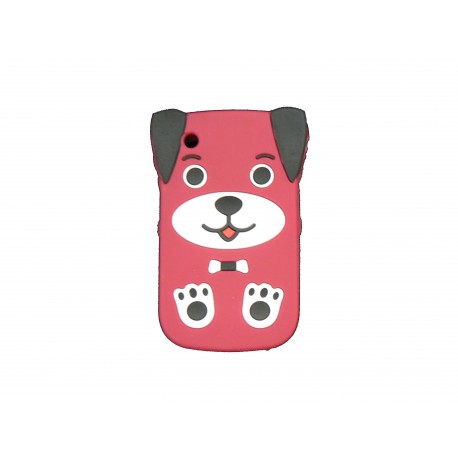 Coque silicone pour Blackberry 8520 curve chien rouge+ film protection ecran offert