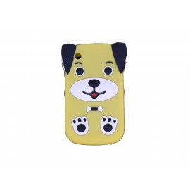 Coque silicone pour Blackberry 8520 curve chien jaune+ film protection ecran offert