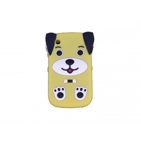 Coque silicone pour Blackberry 8520 curve chien jaune+ film protection ecran offert