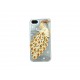 Coque pour Iphone 5 bleue cristal paon strass marrons + film protection écran offert