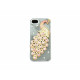 Coque pour Iphone 5 bleue cristal paon strass roses + film protection écran offert