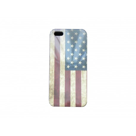 Coque pour Iphone 5 drapeau USA/Etats Unis vintage N°2+ film protection écran offert