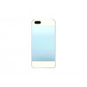 Coque pour Iphone 5 alumium bleu contour blanc + film protection écran offert