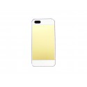 Coque pour Iphone 5 aluminium or contour blanc + film protection écran offert