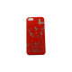 Coque pour Iphone 5 rouge papillons argents + film protection écran offert