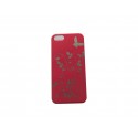 Coque pour Iphone 5 rose papillons argents + film protection écran offert