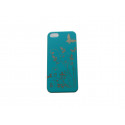 Coque pour Iphone 5 bleue papillons argents + film protection écran offert