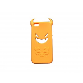 Coque pour Iphone 5 silicone diable orange + film protection écran offert