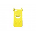 Coque pour Iphone 5 silicone diable jaune + film protection écran offert