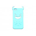 Coque pour Iphone 5 silicone diable bleu + film protection écran offert
