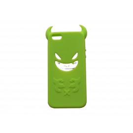 Coque pour Iphone 5 silicone diable vert + film protection écran offert