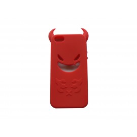 Coque pour Iphone 5 silicone diable rouge+ film protection écran offert