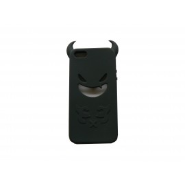 Coque pour Iphone 5 silicone diable noir+ film protection écran offert