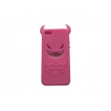 Coque pour Iphone 5 silicone diable rose + film protection écran offert